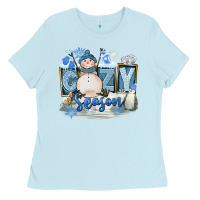 Baby Blue Cozy Season Ladies Tee - FaDigitalArtStudio
