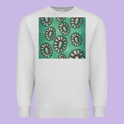 Turquoise Gemstone Glitter Premium Sweatshirt Designed By Jasminsmagicworld
