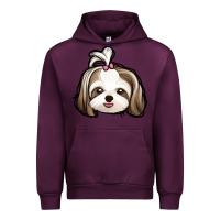 Mauve Wine shih tzu Urban Hoodie - Jasminsmagicworld