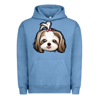Pigment Pebble Blue shih tzu Urban Hoodie - Jasminsmagicworld