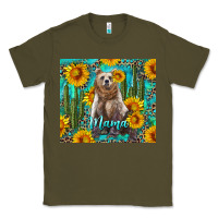 Army Green mama bear with sunflowers and cactus Classic Tee - Artiststas