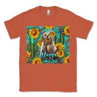 Copper mama bear with sunflowers and cactus Classic Tee - Artiststas