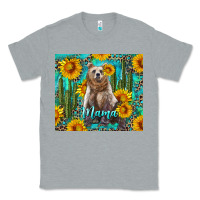 Heather Grey mama bear with sunflowers and cactus Classic Tee - Artiststas