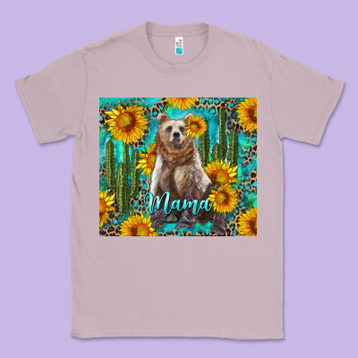 Mama Bear With Sunflowers And Cactus Classic Tee Designed By Artiststas