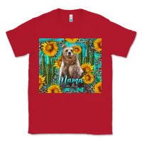 Red mama bear with sunflowers and cactus Classic Tee - Artiststas