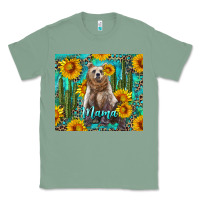 Sage mama bear with sunflowers and cactus Classic Tee - Artiststas