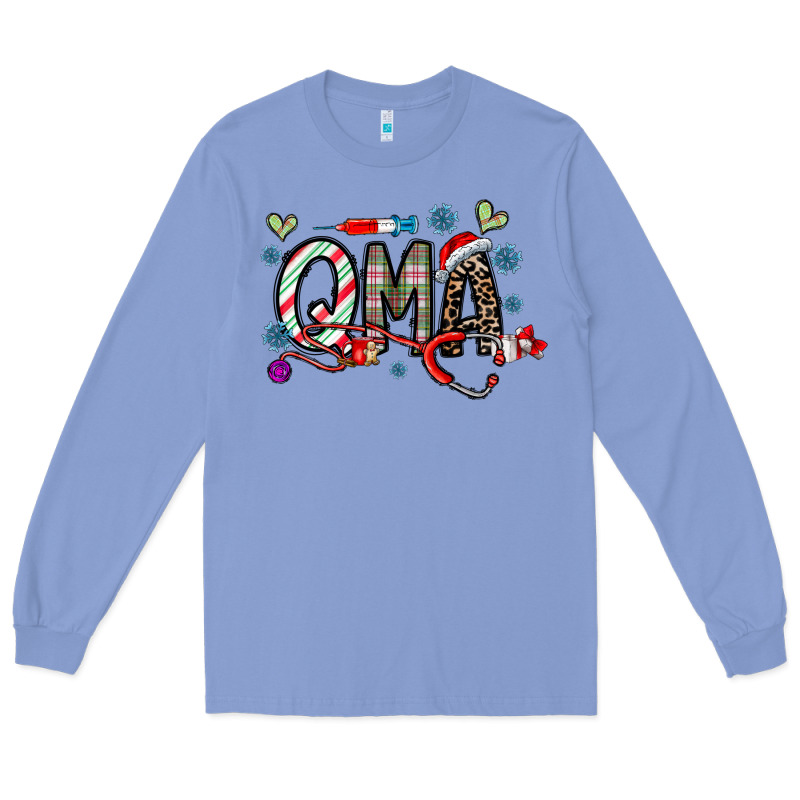 Christmas Nurse Qma Long Sleeve Tee by CowhideDigitalArt | Teevron