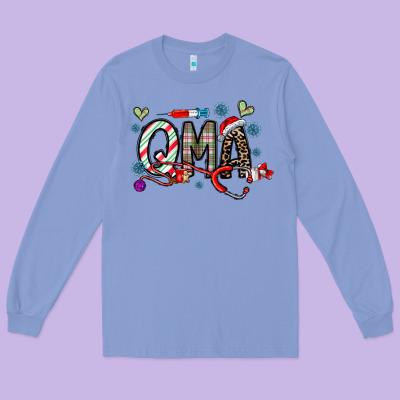 Christmas Nurse Qma Long Sleeve Tee Designed By Cowhidedigitalart