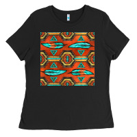 Black native american aztec seamless pattern 2 Ladies Tee - BundleAndBundleShop
