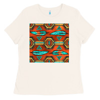 Bone native american aztec seamless pattern 2 Ladies Tee - BundleAndBundleShop