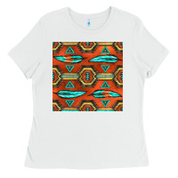 White native american aztec seamless pattern 2 Ladies Tee - BundleAndBundleShop