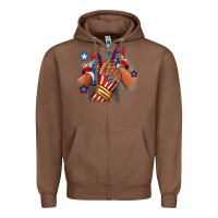 Chestnut America afro girl sneakers Zipper Hoodie - RanaPortraitStore