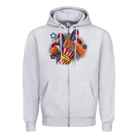 Heather Grey America afro girl sneakers Zipper Hoodie - RanaPortraitStore