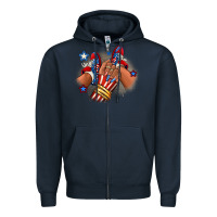 Navy America afro girl sneakers Zipper Hoodie - RanaPortraitStore