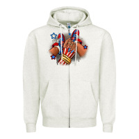 Oatmeal Heather America afro girl sneakers Zipper Hoodie - RanaPortraitStore