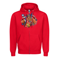 Red America afro girl sneakers Zipper Hoodie - RanaPortraitStore