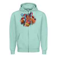 Seafoam America afro girl sneakers Zipper Hoodie - RanaPortraitStore