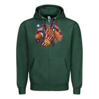Sports Green America afro girl sneakers Zipper Hoodie - RanaPortraitStore