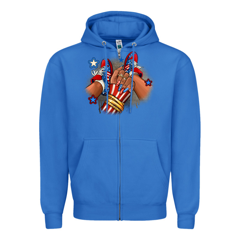 America Afro Girl Sneakers Zipper Hoodie by RanaPortraitStore | Teevron