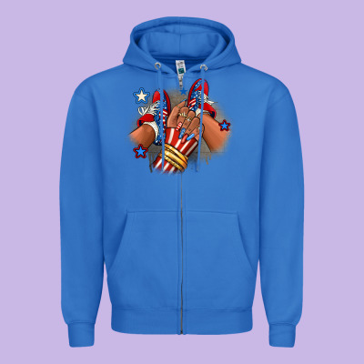 America Afro Girl Sneakers Zipper Hoodie Designed By Ranaportraitstore