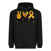Black peace love cure childhood cancer Heavyweight Hoodie - Jasminsmagicworld