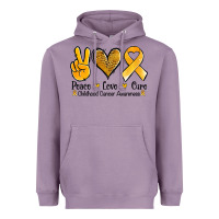 Lavender peace love cure childhood cancer Heavyweight Hoodie - Jasminsmagicworld