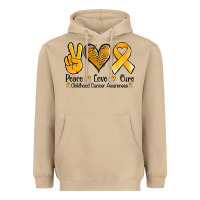 Mushroom peace love cure childhood cancer Heavyweight Hoodie - Jasminsmagicworld