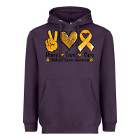 Plum peace love cure childhood cancer Heavyweight Hoodie - Jasminsmagicworld