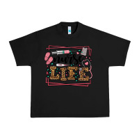 Black Nurse life leopard frame Urban Heavy Tee - LillyAllenDesigns