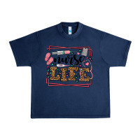 Navy Nurse life leopard frame Urban Heavy Tee - LillyAllenDesigns