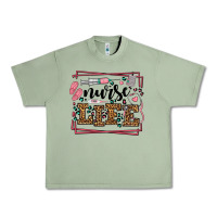 Oil Green Nurse life leopard frame Urban Heavy Tee - LillyAllenDesigns