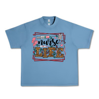 Pebble Blue Nurse life leopard frame Urban Heavy Tee - LillyAllenDesigns
