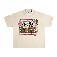 Sandshell Nurse life leopard frame Urban Heavy Tee - LillyAllenDesigns
