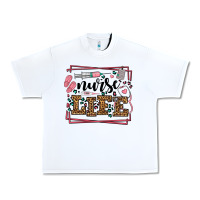 White Nurse life leopard frame Urban Heavy Tee - LillyAllenDesigns