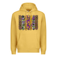 Antique Gold mardi gras fleur de lis cowhide serape leopard glitter brushstrokes Premium Hoodie - Artiststas