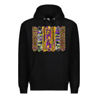 Black mardi gras fleur de lis cowhide serape leopard glitter brushstrokes Premium Hoodie - Artiststas