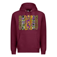 Burgundy mardi gras fleur de lis cowhide serape leopard glitter brushstrokes Premium Hoodie - Artiststas