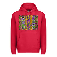 Cardinal mardi gras fleur de lis cowhide serape leopard glitter brushstrokes Premium Hoodie - Artiststas