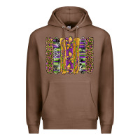Chestnut mardi gras fleur de lis cowhide serape leopard glitter brushstrokes Premium Hoodie - Artiststas