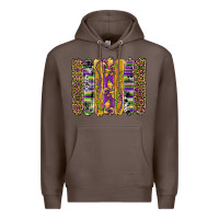 Coffee mardi gras fleur de lis cowhide serape leopard glitter brushstrokes Premium Hoodie - Artiststas