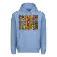 Colony Blue mardi gras fleur de lis cowhide serape leopard glitter brushstrokes Premium Hoodie - Artiststas