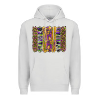 Dove Grey mardi gras fleur de lis cowhide serape leopard glitter brushstrokes Premium Hoodie - Artiststas