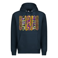 Navy mardi gras fleur de lis cowhide serape leopard glitter brushstrokes Premium Hoodie - Artiststas