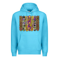 Ocean Blue mardi gras fleur de lis cowhide serape leopard glitter brushstrokes Premium Hoodie - Artiststas