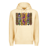 Pina Colada mardi gras fleur de lis cowhide serape leopard glitter brushstrokes Premium Hoodie - Artiststas