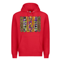 Red mardi gras fleur de lis cowhide serape leopard glitter brushstrokes Premium Hoodie - Artiststas