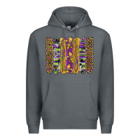 Rock mardi gras fleur de lis cowhide serape leopard glitter brushstrokes Premium Hoodie - Artiststas
