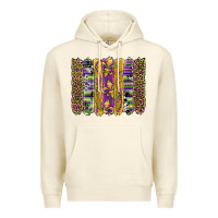 Sandshell mardi gras fleur de lis cowhide serape leopard glitter brushstrokes Premium Hoodie - Artiststas