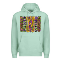 Seafoam mardi gras fleur de lis cowhide serape leopard glitter brushstrokes Premium Hoodie - Artiststas