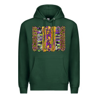 Sports Green mardi gras fleur de lis cowhide serape leopard glitter brushstrokes Premium Hoodie - Artiststas